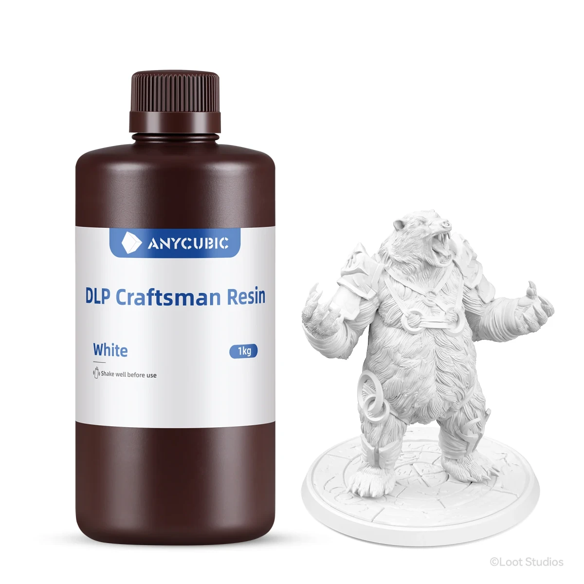 Żywica Anycubic DLP Craftsman White Biała 1kg 1l z figurką 3D - 3DUV.pl