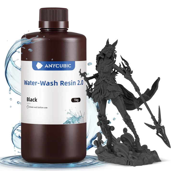 Anycubic Water Washable 2.0 Black 1 kg - Łatwe czyszczenie wodą