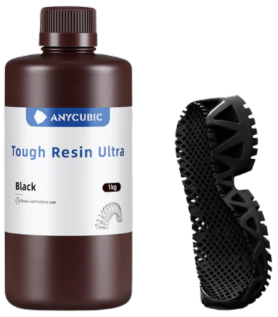 Butelka 1 kg Anycubic Tough Ultra Black – czarna żywica fotopolimerowa do druku 3D + wydruk