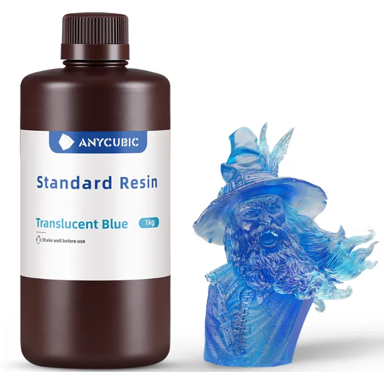 Anycubic Standard Translucent Blue 1kg - Uniwersalna żywica Anycubic Standard