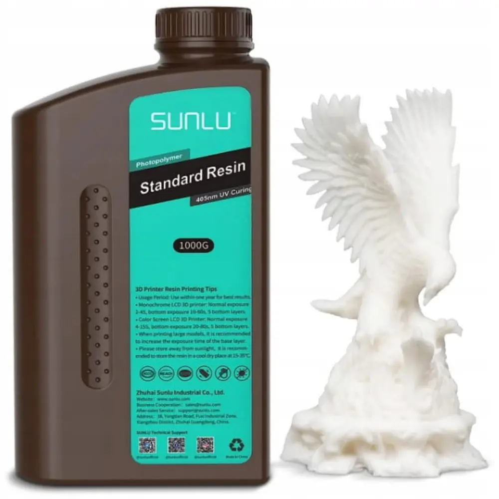 Żywica Sunlu Standard White 1 kg - świetne detale, gładka powierzchnia i szybkie utwardzanie