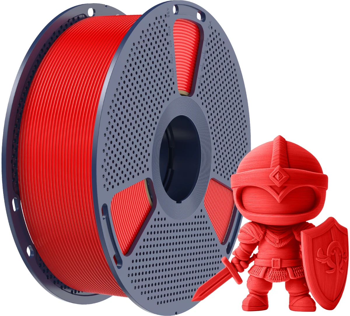 Filament Sunlu PLA+ Red Wysoka wytrzymałość – odporny na uderzenia i zewnętrzne naciski.