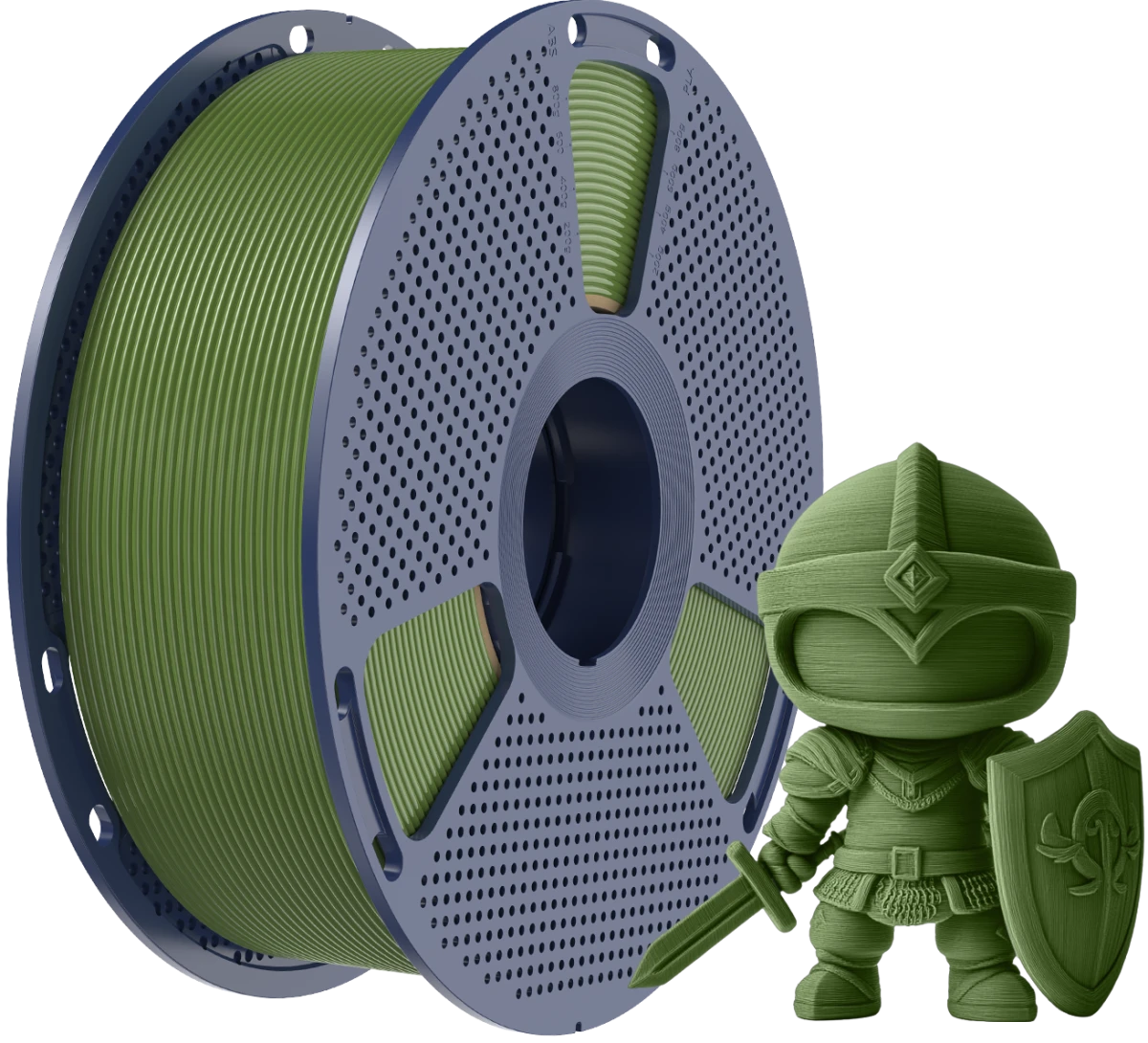 Filament Sunlu PLA+ Olive Green Wysoka wytrzymałość – odporny na uderzenia i zewnętrzne naciski.