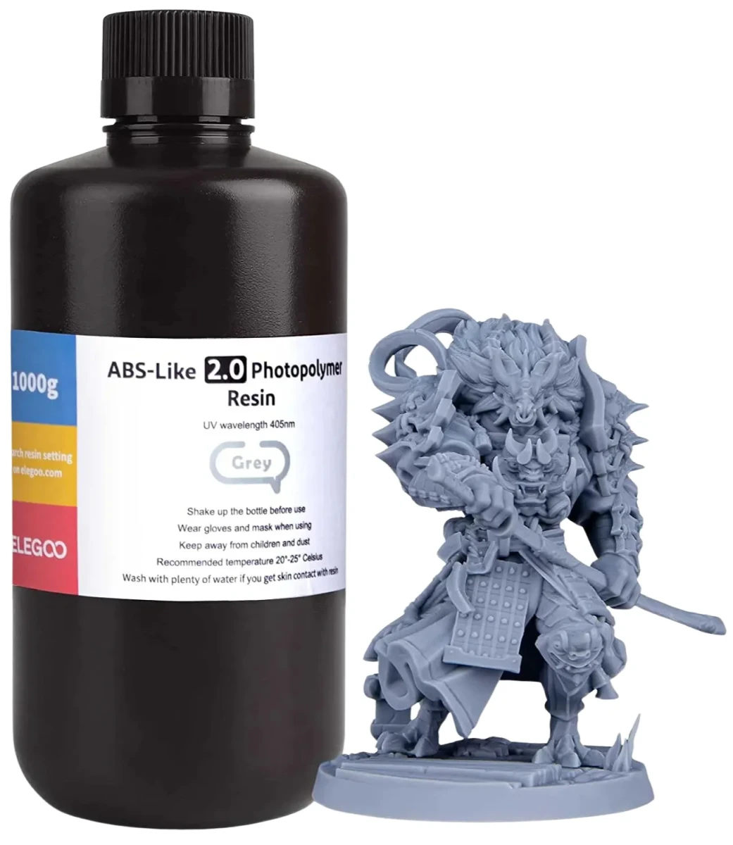 Elegoo ABS-Like V2.0 Grey 1kg – żywica do części funkcjonalnych i prototypów Materiał o właściwościach zbliżonych do tworzywa ABS, idealny do produkcji elementów użytkowych, części mechanicznych oraz modeli CAD.