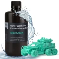 Żywica UV Elegoo Water Washable Mint Green 1kg do drukarki 3D LCD DLP – miętowa żywica z możliwością mycia wodą, wysoka precyzja i gładkie wydruki.