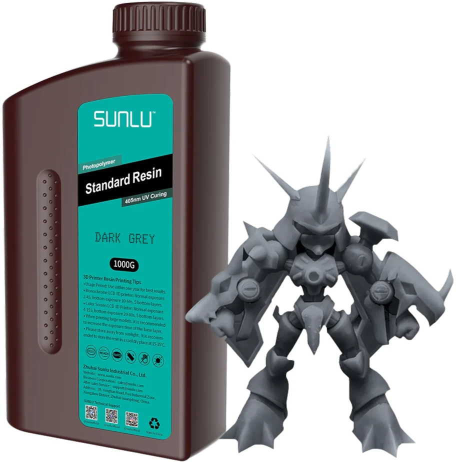 Sunlu Standard Dark Grey 1kg - Precyzyjne odwzorowanie detali