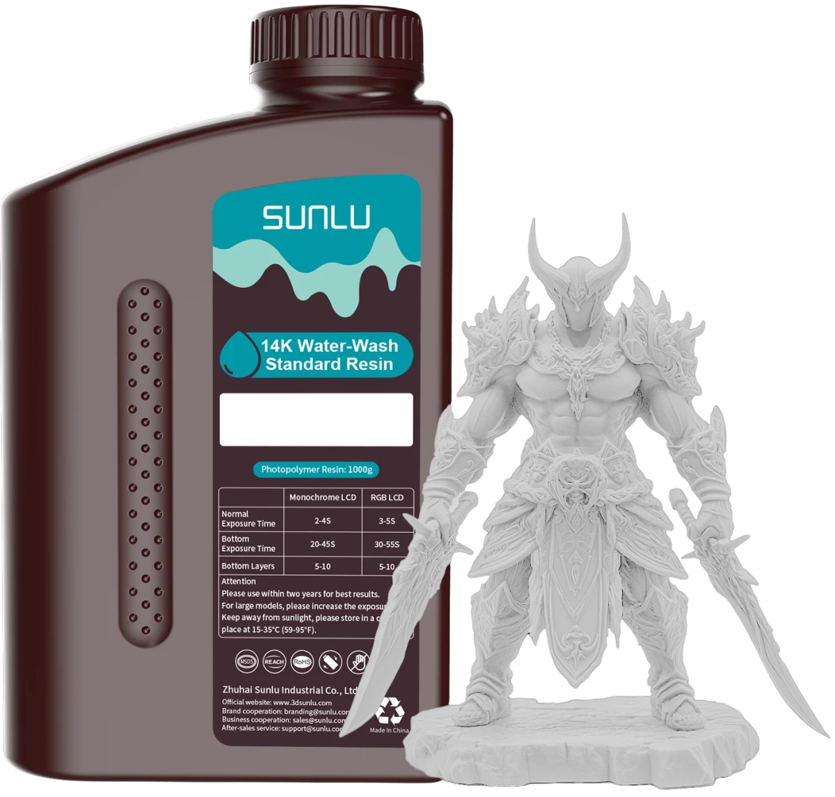 Sunlu 14K Water Washable White 1kg - Mycie wodą bez użycia IPA