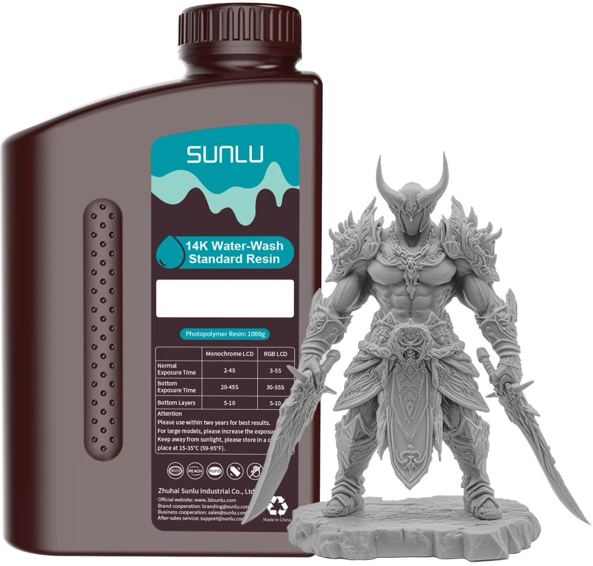 Sunlu 14K Water Washable Grey 1kg - Mycie wodą bez użycia IPA