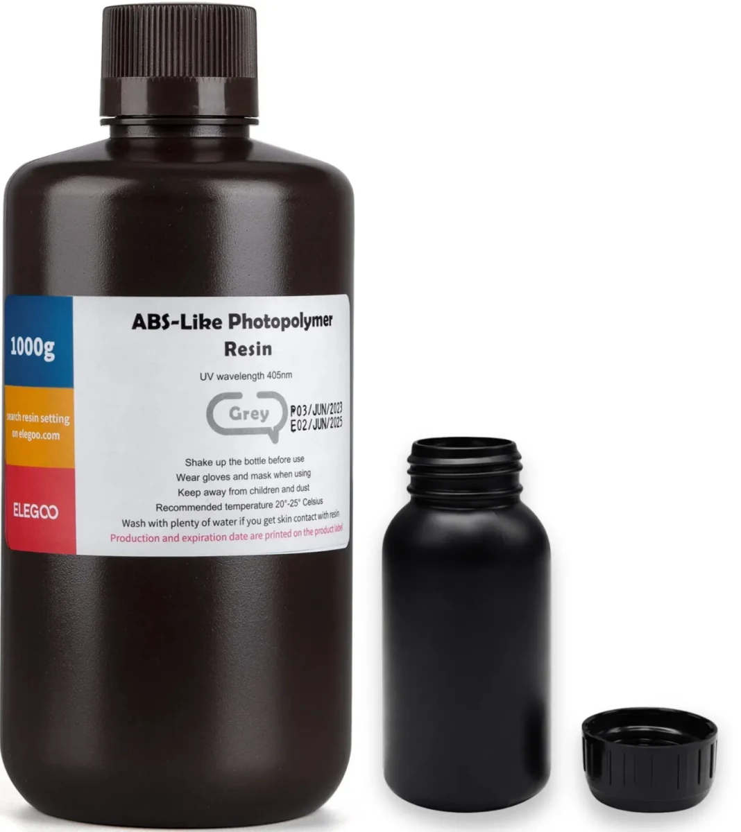 Żywica UV Elegoo ABS-Like Grey 0,1kg do drukarki 3D LCD, SLA i DLP. Materiał o właściwościach zbliżonych do tworzywa ABS zapewnia wysoką wytrzymałość mechaniczną, odporność na uderzenia oraz precyzyjne odwzorowanie detali.