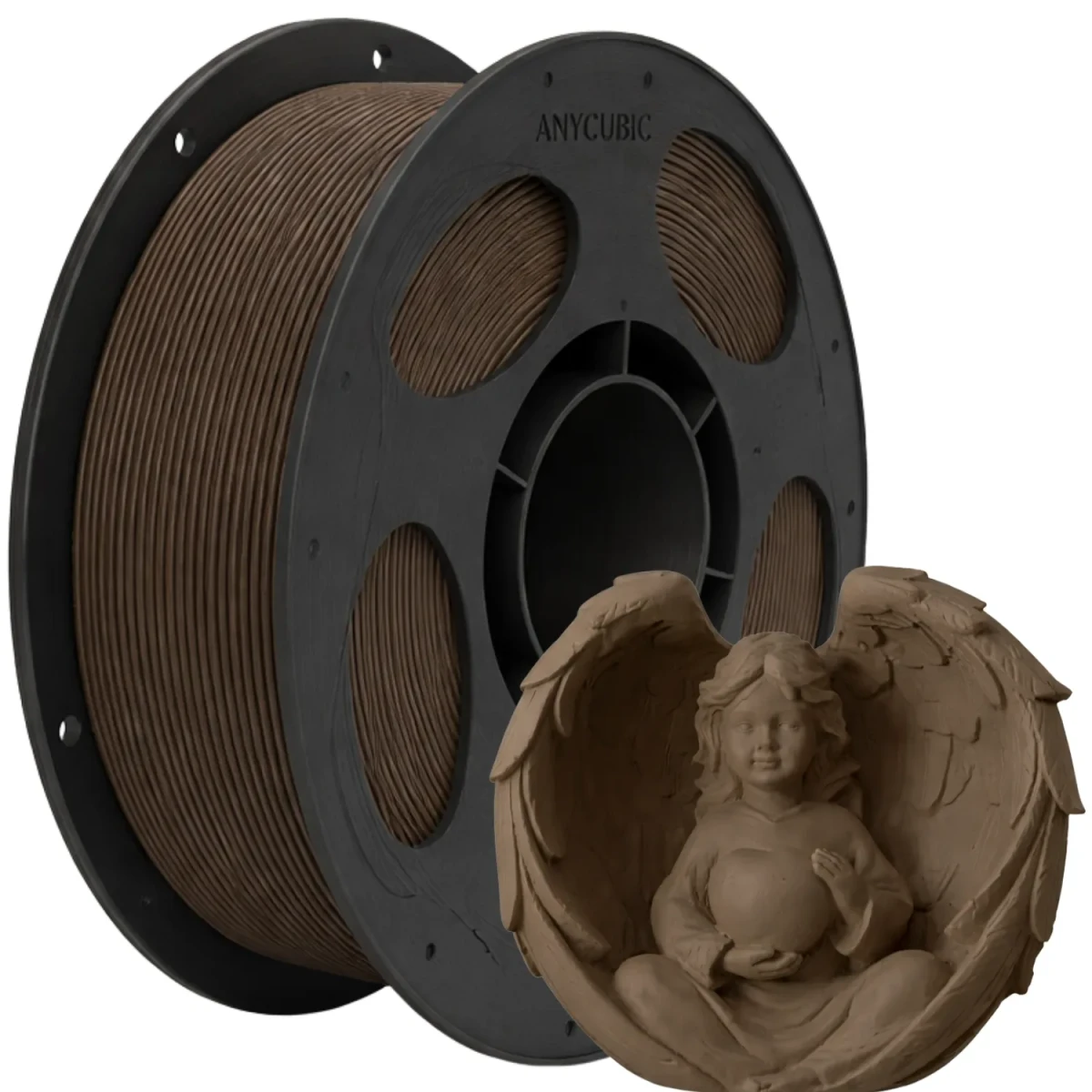 Filament Anycubic PLA Matte Dark Brown 1kg – głęboki, matowy odcień ciemnego brązu. Idealny do eleganckich wydruków 3D o wysokiej precyzji i estetycznym wykończeniu.