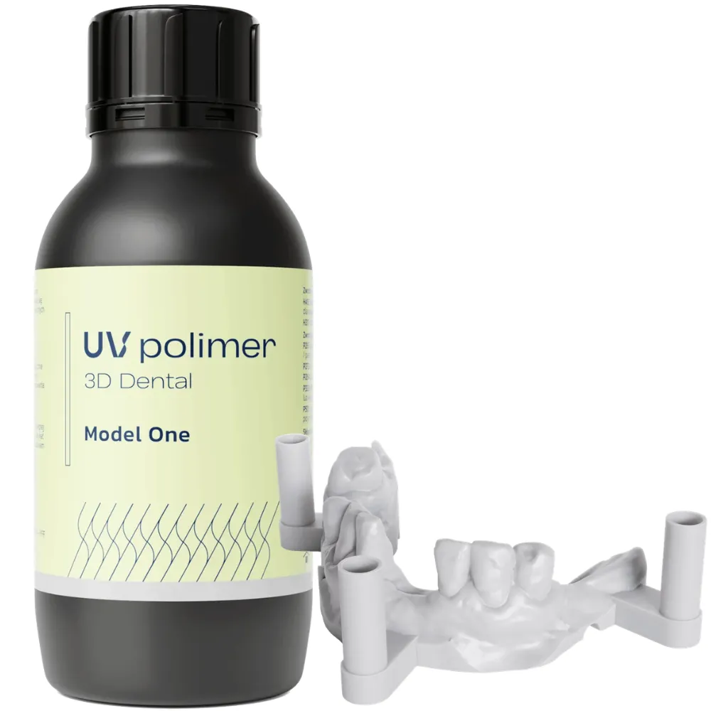 Żywica UV Polimer Model One Grey 1kg – profesjonalna żywica dentystyczna do drukarek 3D LCD/DLP/SLA, idealna do precyzyjnych modeli stomatologicznych i ortodontycznych.