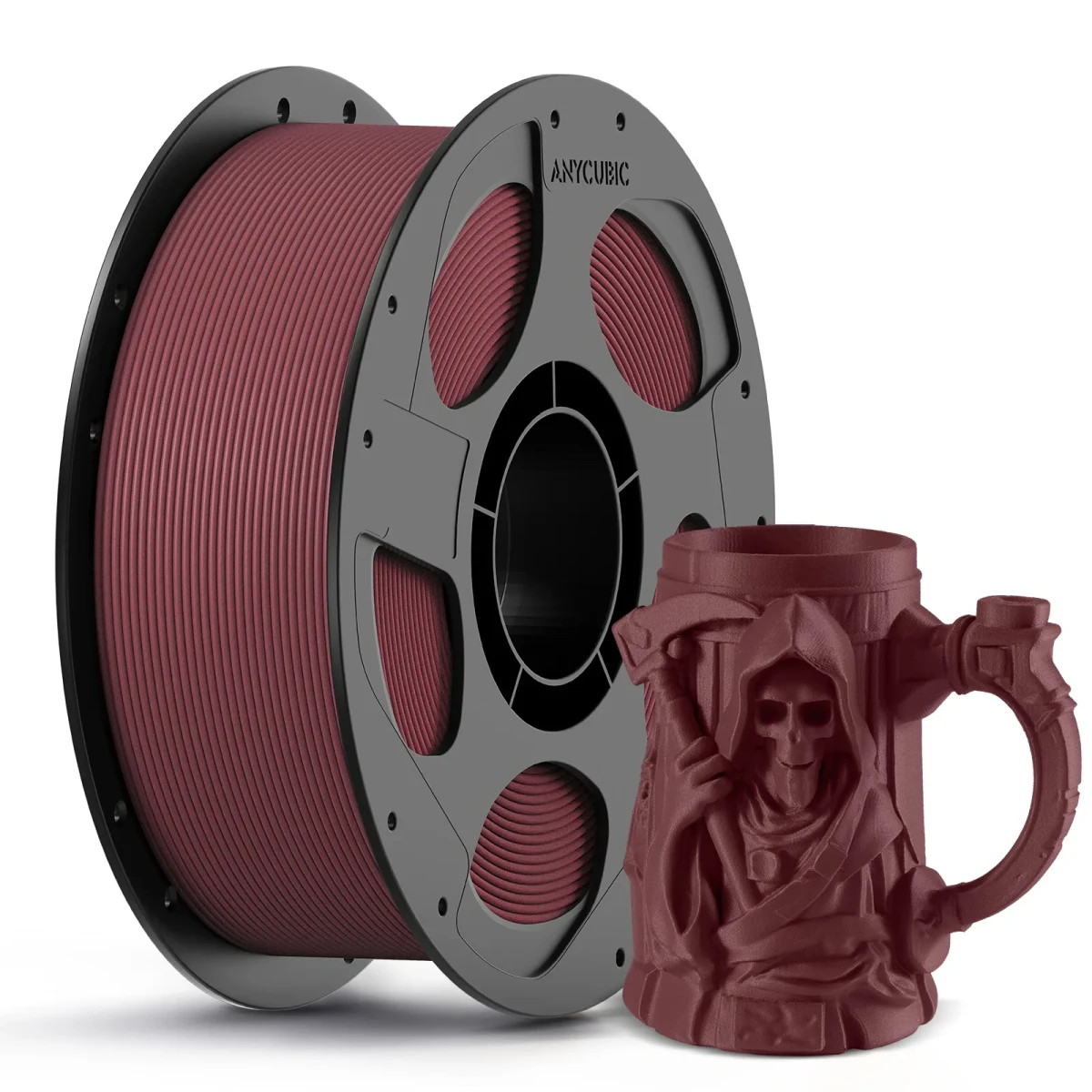 Filament Anycubic PLA-CF Vintage Red 1kg – czerwona szpula z włóknem węglowym do drukarki 3D