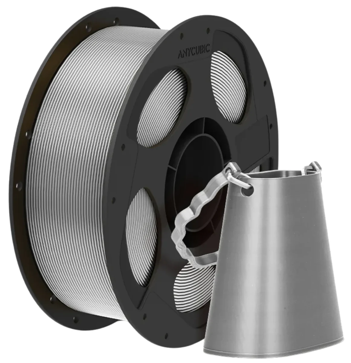 Filament Anycubic PLA Silk Grey 1kg z eleganckim jedwabistym połyskiem