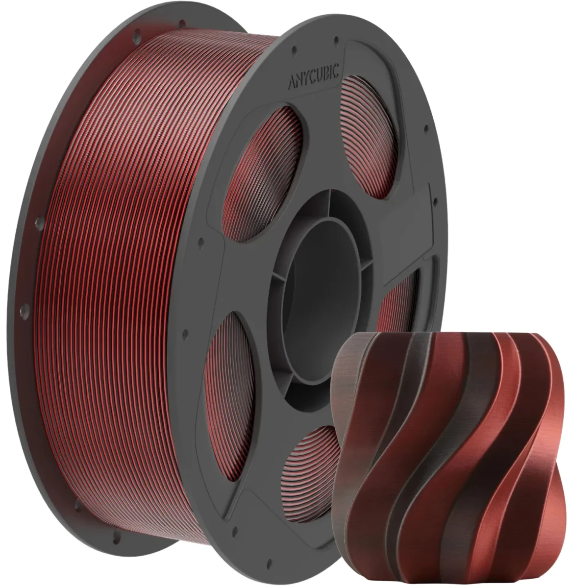 Czarno-czerwony filament PLA Silk Anycubic 1kg do precyzyjnych wydruków o eleganckim połysku i wysokiej jakości