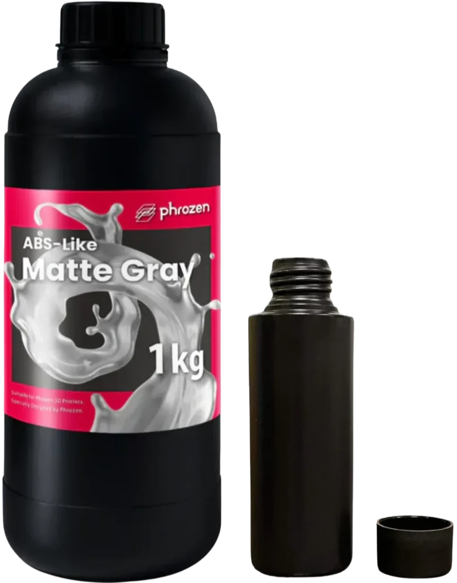 Żywica UV Phrozen ABS-Like Matte Grey 0,1 kg do drukarki 3D – wytrzymały materiał o niskim skurczu do precyzyjnych modeli, prototypów i elementów technicznych.