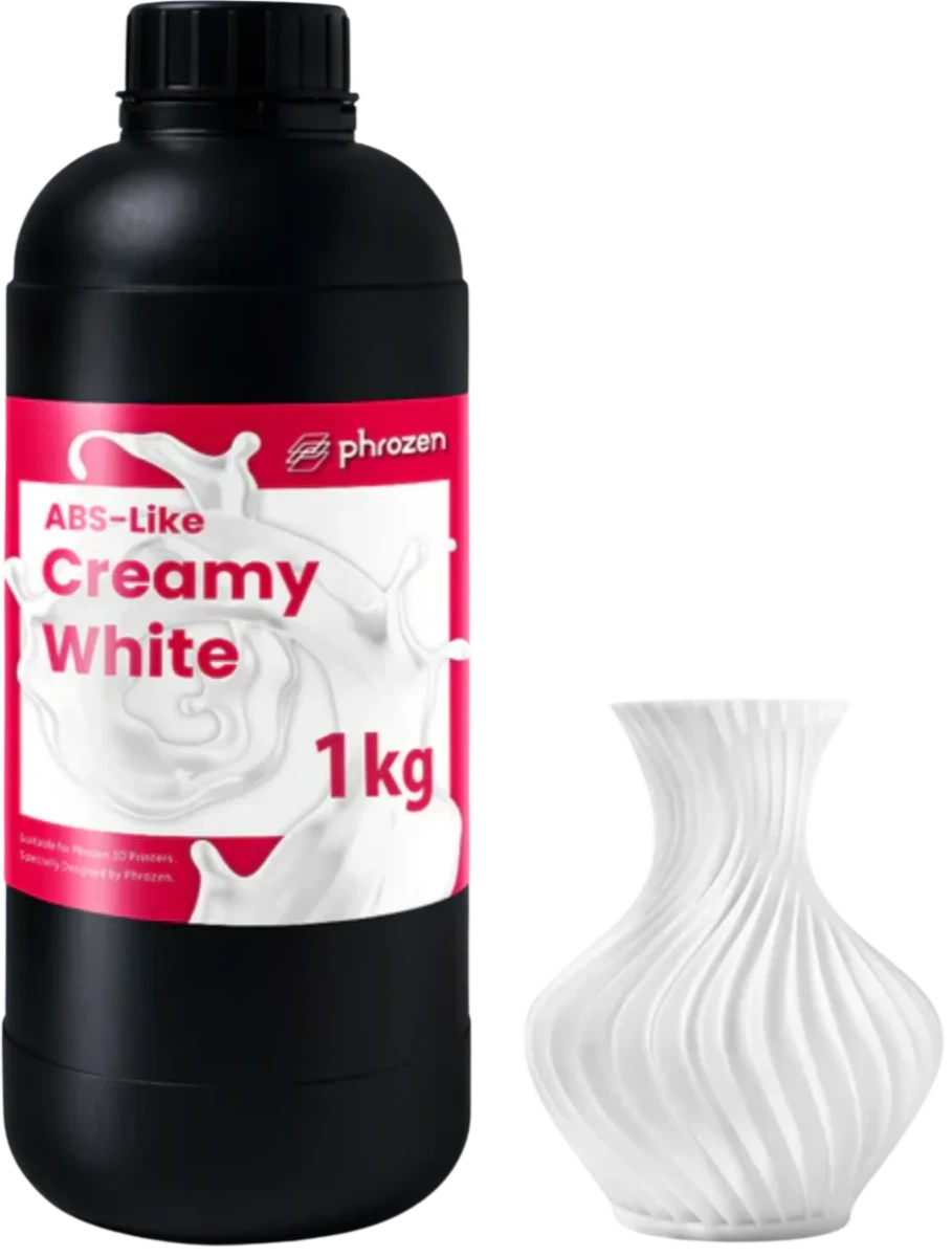 Żywica UV Phrozen ABS-Like Creamy White 1 kg do drukarki 3D – wytrzymały materiał o niskim skurczu do precyzyjnych modeli, prototypów i elementów technicznych.