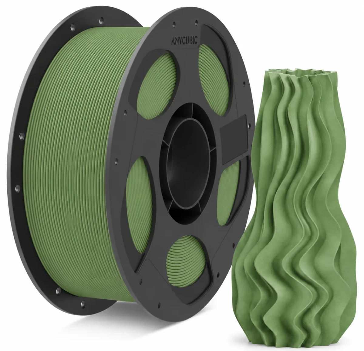Filament Anycubic PLA Olive Green 1kg - oliwkowozielony filament PLA 1,75 mm do drukarek 3D FDM/FFF, zapewniający stabilne drukowanie i estetyczne wykończenie modeli.
