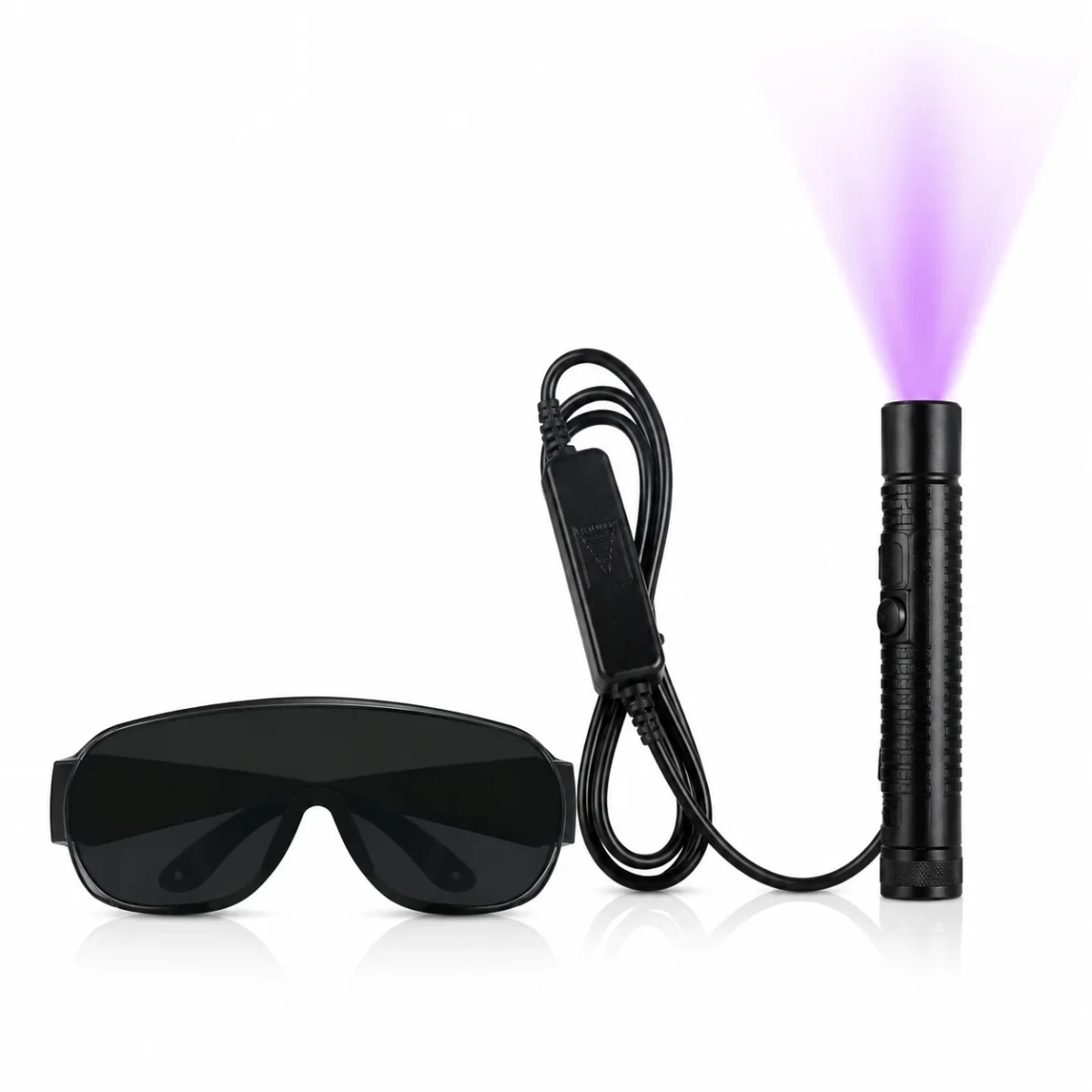 Elegoo Zestaw ręczna lampa UV i okulary ochronne - ręczna lampa do miejscowego utwardzania żywicy wraz z okularami ochronnymi do pracy ze światłem UV.