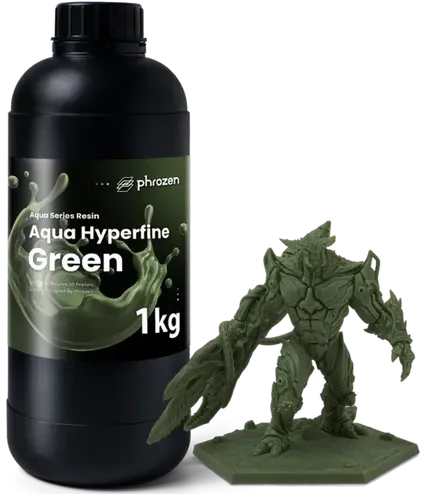 Phrozen Aqua Hyperfine Green 1 kg – zielona żywica UV do precyzyjnych wydruków 8K, 12K i 14K