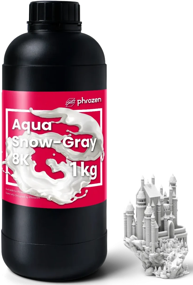 Phrozen Aqua Snow-Grey 8K 1 kg – szara żywica UV do precyzyjnych modeli i figurek 3D