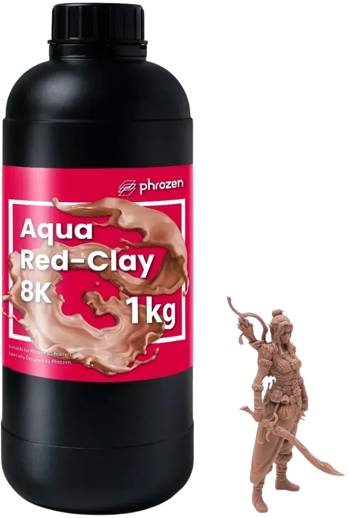 Phrozen Aqua Red-Clay 8K 1 kg – czerwona żywica UV do precyzyjnych modeli i figurek 3D