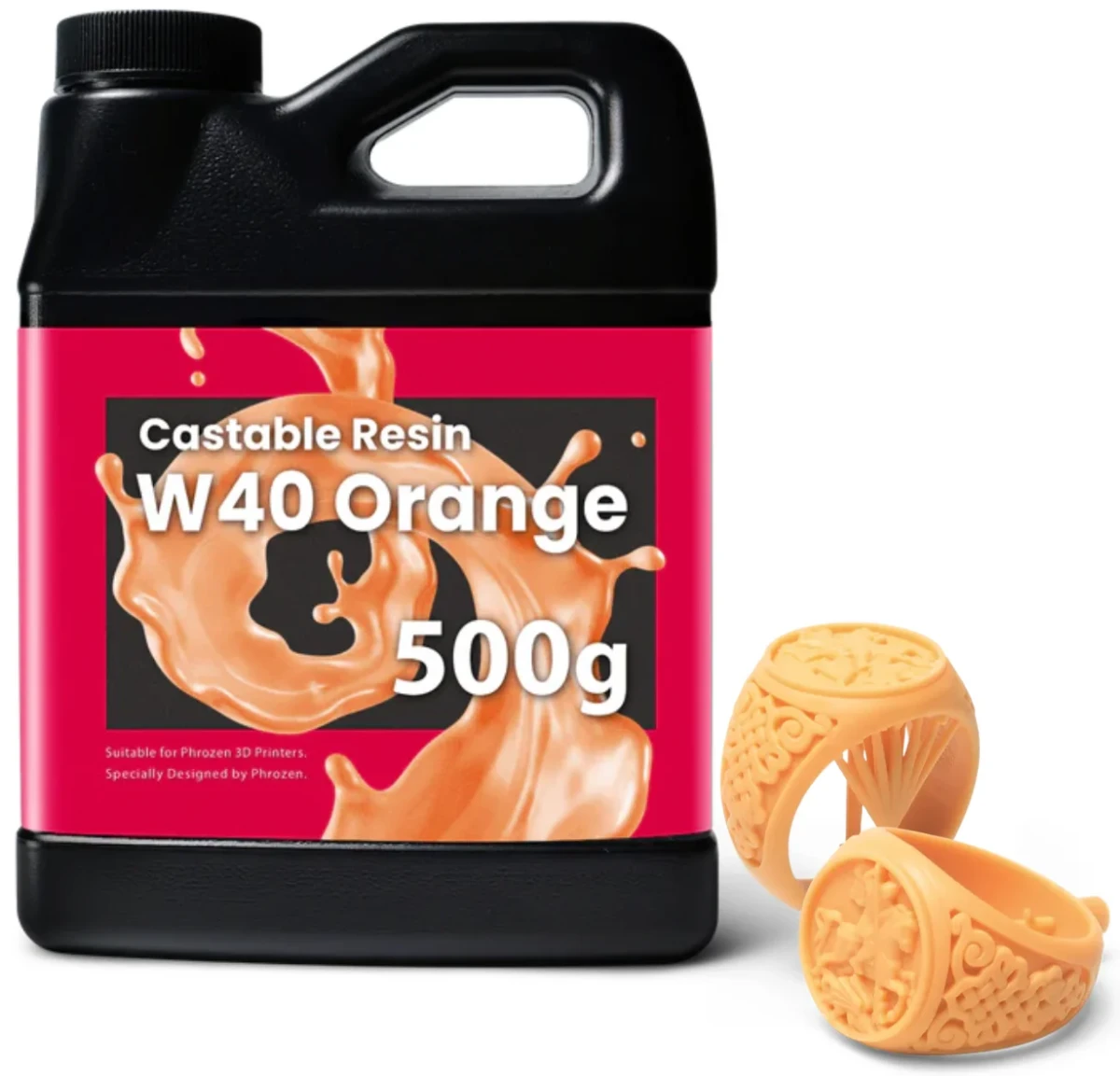Phrozen Castable W40 Orange 0,5 kg – pomarańczowa żywica odlewnicza z 40% zawartością wosku
