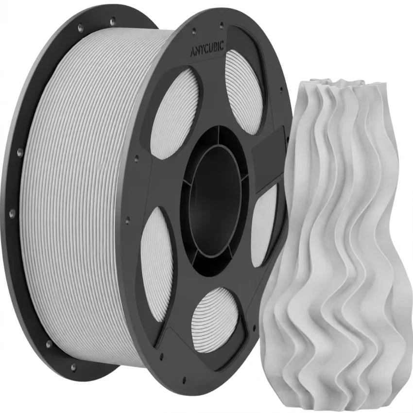 Filament Anycubic PLA Grey 1kg - łatwy w użyciu filament PLA o niskim skurczu, idealny do precyzyjnych modeli, prototypów i projektów użytkowych.