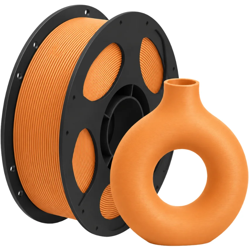 Pomarańczowy filament PLA Matte 1,75 mm o niskim skurczu i łatwym usuwaniu podpór