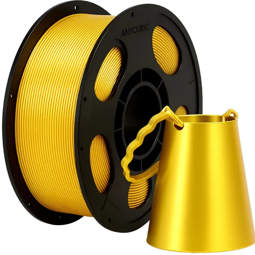 Filament Anycubic PLA Silk Gold Złoty 1kg do drukarki 3D z eleganckim jedwabistym połyskiem