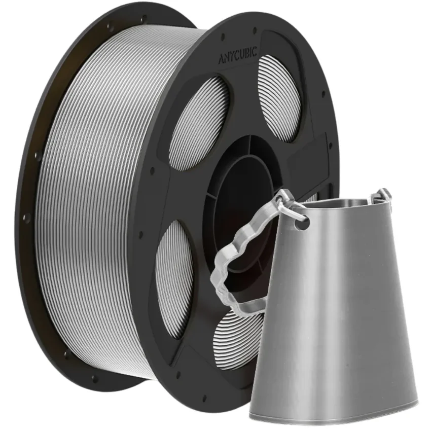 Anycubic PLA Silk Grey 1kg - filament 3D o gładkiej powierzchni i połysku silk