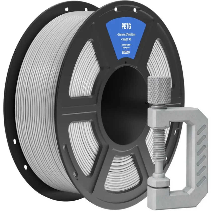 Filament Elegoo PETG Grey 1kg nowoczesny materiał do druku 3D, który oferuje doskonałą równowagę pomiędzy wytrzymałością, elastycznością i łatwością użytkowania