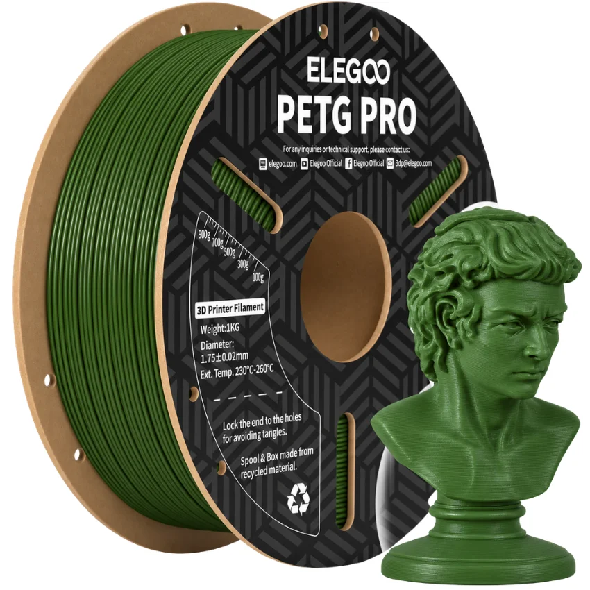 Filament Elegoo PETG Pro Olive Green 1kg Dobra wytrzymałość