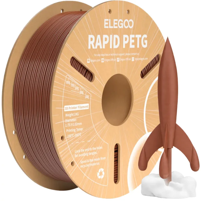 Filament Elegoo Rapid PETG Brown 1kg  Odporność na warunki zewnętrzne