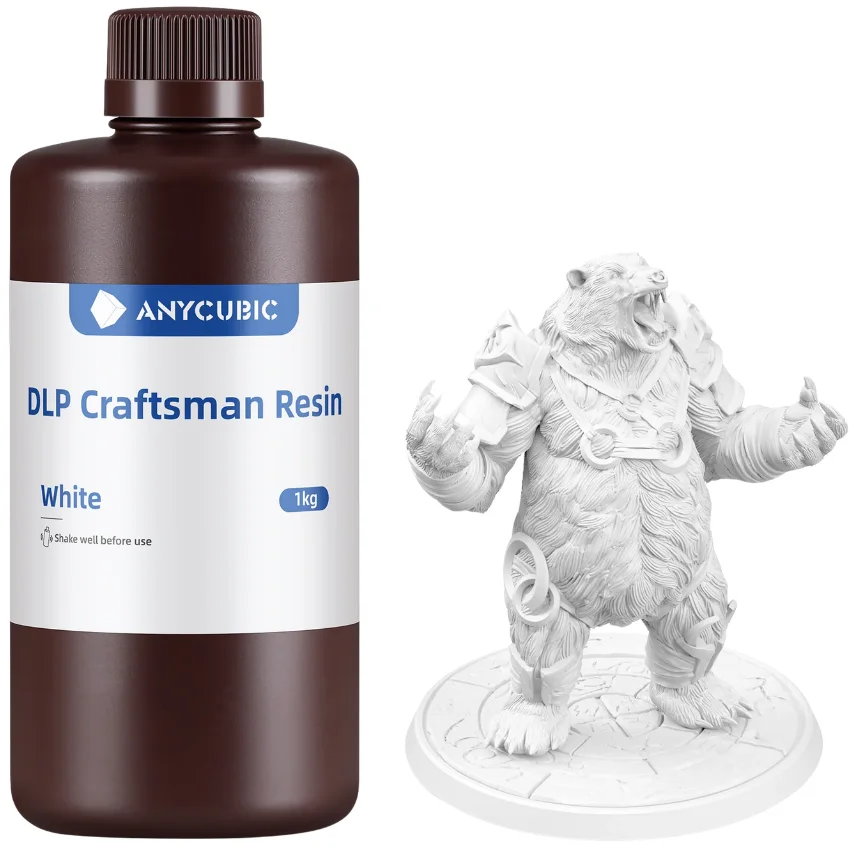 Butelka Żywicy Anycubic DLP Craftsman White Biała 1kg 1l z figurką 3D - 3DUV.pl