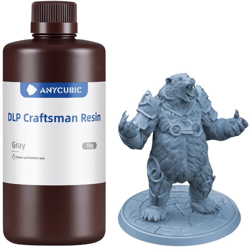 Żywica Anycubic DLP Craftsman Grey Gray Szara 1kg 1l z figurką 3D - 3DUV.pl