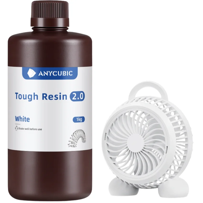 Żywica Anycubic Tough 2.0 White 1 kg z przykładowym wydrukiem 3D