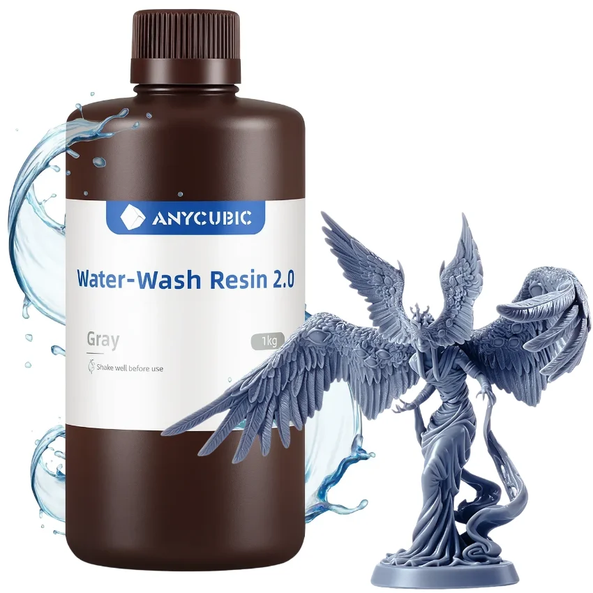 Anycubic Water Washable 2.0 Grey 1kg - Łatwe czyszczenie wodą