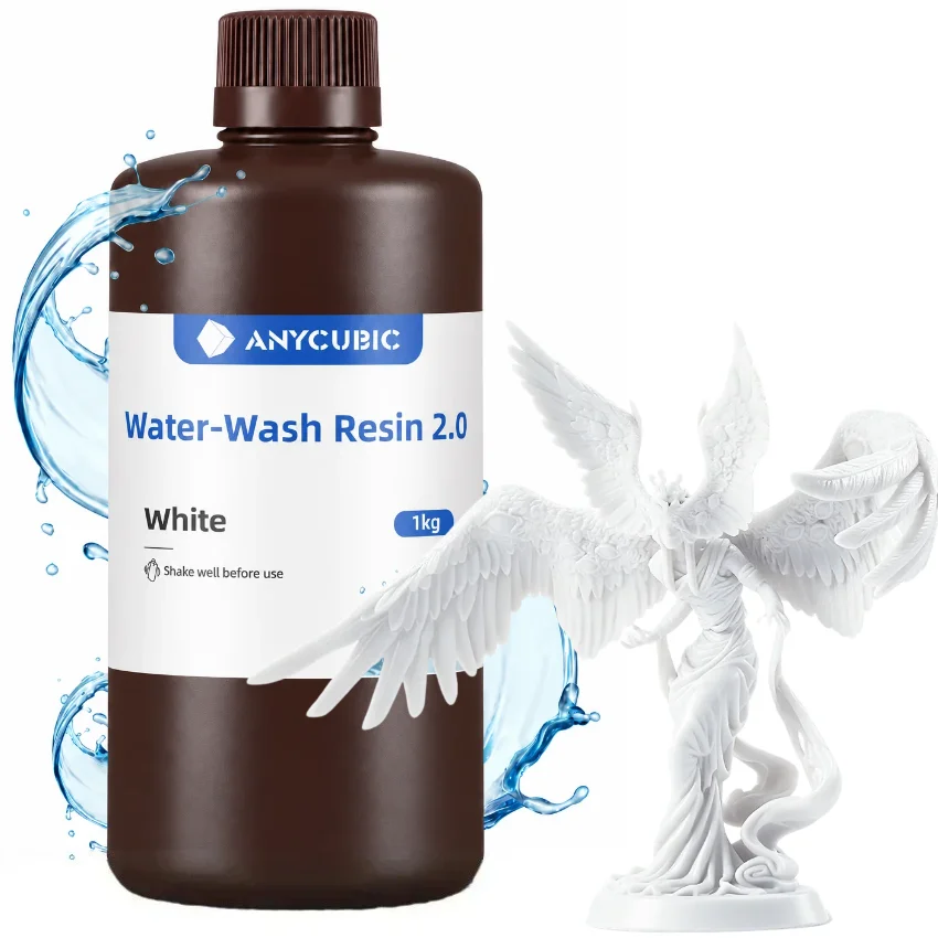 Anycubic Water Washable 2.0 White 1kg - Łatwe czyszczenie wodą