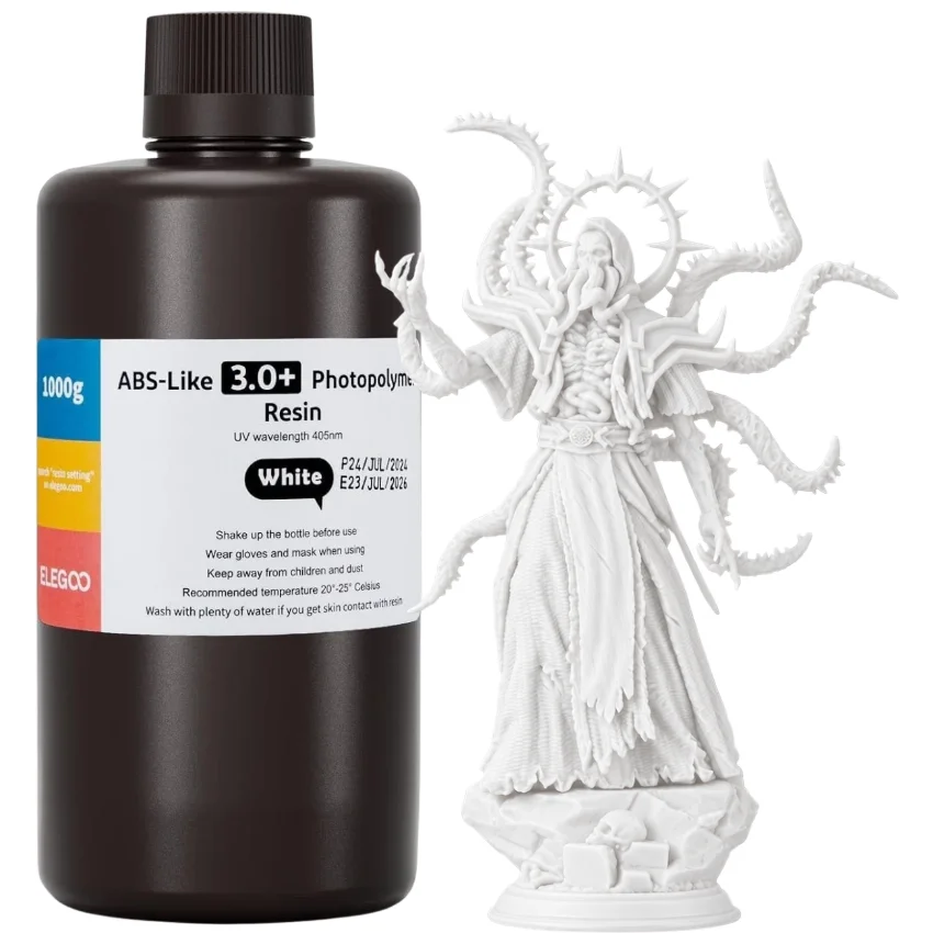 Elegoo ABS-Like Resin 3.0 Plus White – dokładne wydruki 3D i estetyczne, białe modele