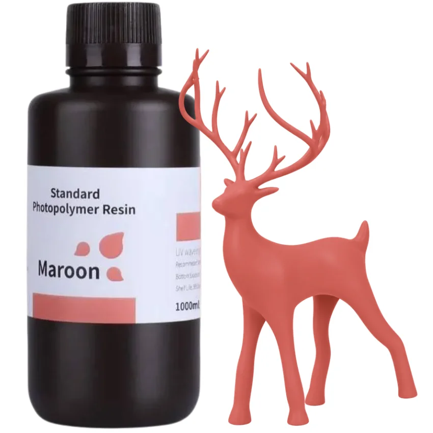 żywica Elegoo Standard Maroon i model 3D